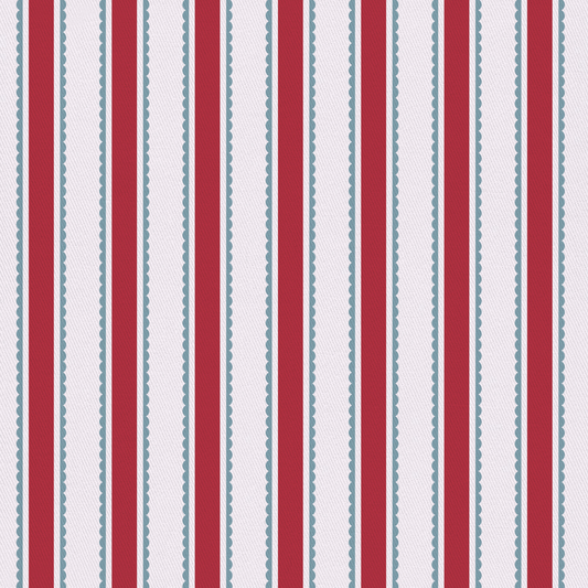 Organic Scallop Stripe Fabric — Sold by the Metre